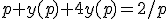 p y(p)+4y(p)=2/p