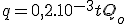 q = 0,2.10^{-3} t + Q_o