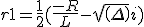 r1=\frac{1}{2}(\frac{-R}{L}-sqrt(\Delta)i)