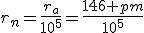 r_n=\frac{r_a}{10^5}=\frac{146 pm}{10^5}