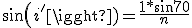 sin(i')=\frac{1*sin70}{n}