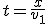 t=\frac{x}{v_1}