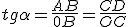 tg\alpha=\frac{AB}{0B}=\frac{CD}{OC}