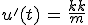 u^'(t)\,=\,\frac{k}{m}
