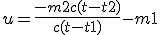 u=\frac{-m2c(t-t2)}{c(t-t1)}-m1
 \\ 
 \\ 