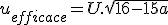 u_{efficace} = U . \sqrt{16-15a} 
