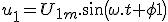 u_1=U_{1m}.sin(\omega.t+\phi1)