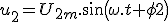 u_2=U_{2m}.sin(\omega.t+\phi2)