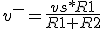 v^-=\frac{vs*R1}{R1+R2}