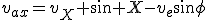 v_a_x=v_X \sin X-v_e\sin\phi