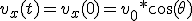 v_x(t) = v_x(0) = v_0*\cos(\theta)