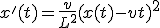x'(t)=\frac{v}{L^2}(x(t)-vt)^2