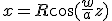 x=R\cos(\frac{w}{a}z)