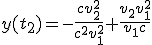 y(t_2)=-\frac{cv_2^2}{c^2v_1^2}+\frac{v_2v_1^2}{v_1c}