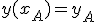 y(x_A)=y_A