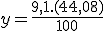 y=\frac{9,1.(44,08)}{100}