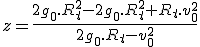 z=\frac{2g_0.R_t^2-2g_0.R_t^2+R_t.v_0^2}{2g_0.R_t-v_0^2}