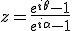 z=\frac{e^{i\theta}-1}{e^{i\alpha}-1}