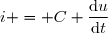 i = C \dfrac{\text{d}u}{\text{d}t}