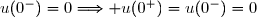 u(0^-)=0\Longrightarrow u(0^+)=u(0^-)=0