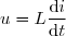u=L\dfrac{\text{d}i}{\text{d}t}