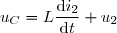 u_C=L\dfrac{\text{d}i_2}{\text{d}t}+u_2